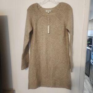 Max Studio Beige Knit Midi Dress Sweater